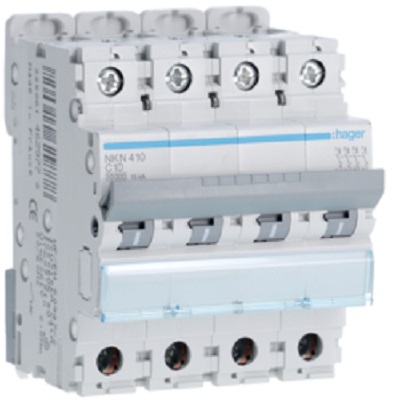 Hager Electronic Circuit Breaker 10A NKN, 4 channels