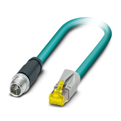 Phoenix ContactNBC, 15m Cat6a, Blue M12 to Male RJ45 Male, Shielded Shielded, Terminated Polyurethane Sheath