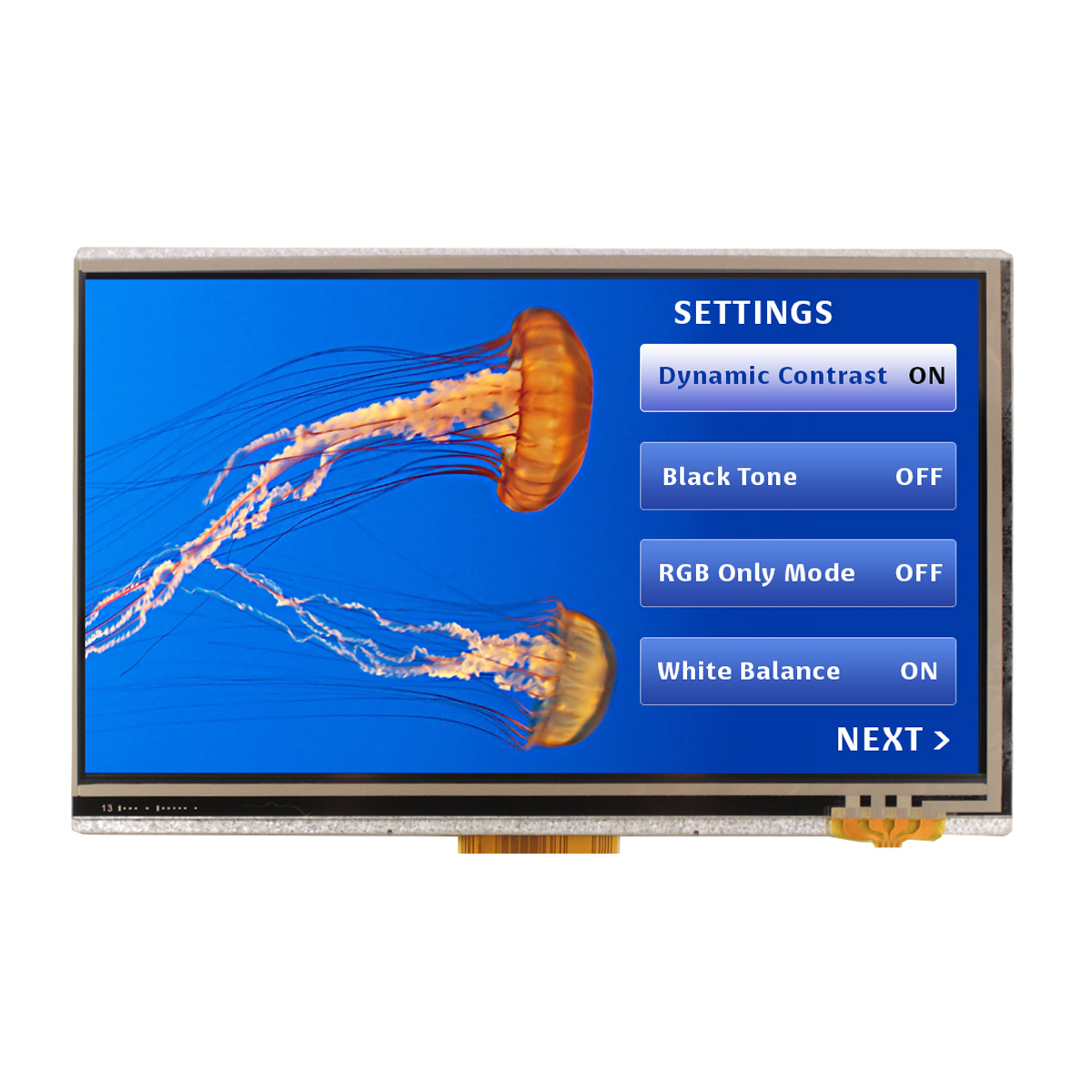 NEWHAVEN DISPLAY INTERNATIONAL NHD-7.0-800480EF-ASXV#-T TFT TFT LCD Display / Touch Screen, 7in WVGA, 800 x 480pixels