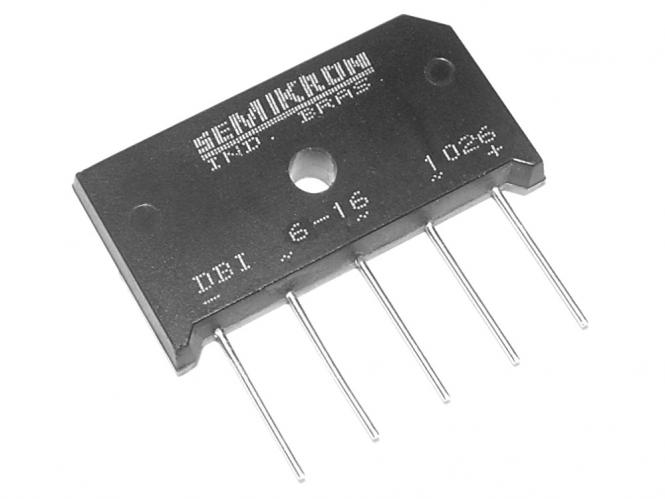 Semikron Danfoss Bridge Rectifier, 27A, 400V, 3-phase, 5-Pin