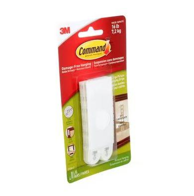 17206bl 3M Adhesive White Hook & Loop Tape, 19mm x 92.7mm