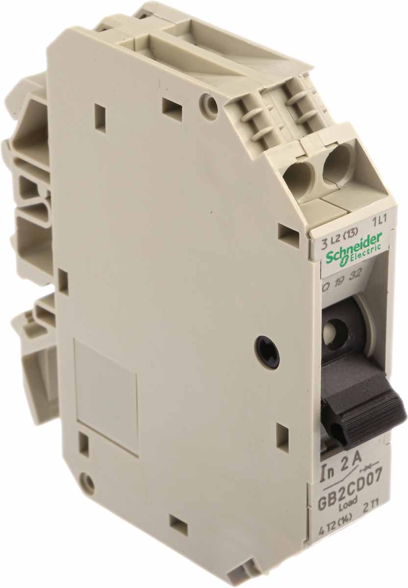 gb2cd07 Schneider Electric 2A 1P + N Pole Thermal Magnetic Circuit Breaker, 250V ac GB2