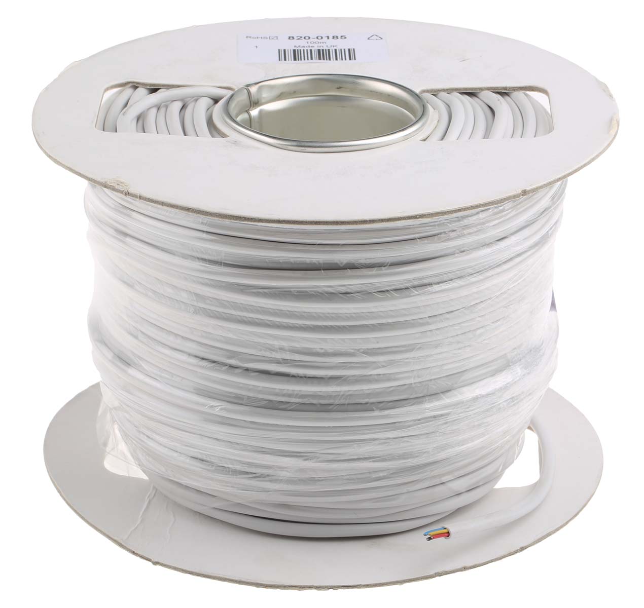 820-0185 RS PRO Control Cable, 4 Cores, 0.19 mm², Unscreened, 100 m, White Polyvinyl Chloride Sheath