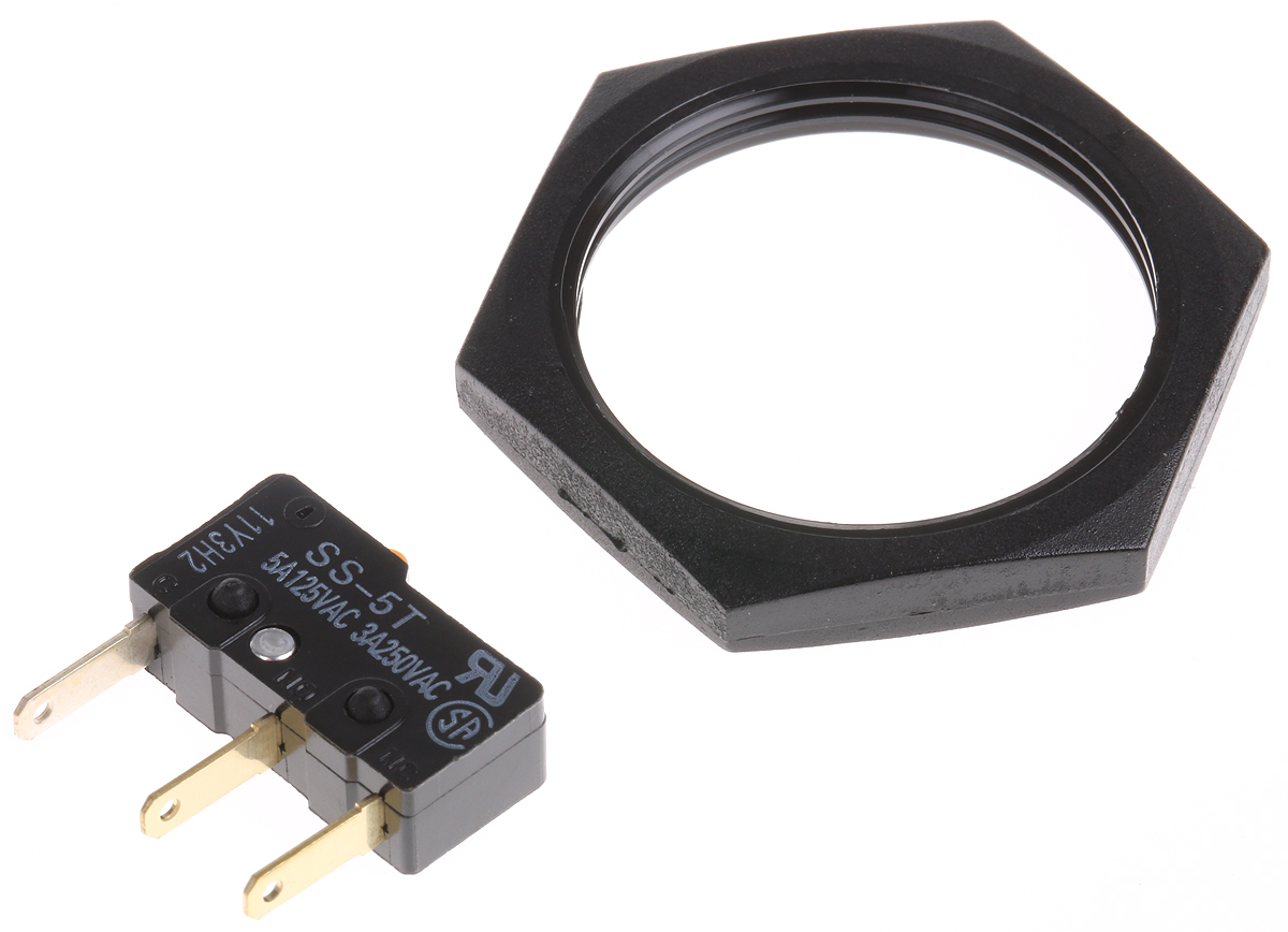124166641124000 Schurter Illuminated Push Button Switch, Momentary, Panel Mount, 30mm Cutout, SPST, Blue LED, 250V ac, IP40