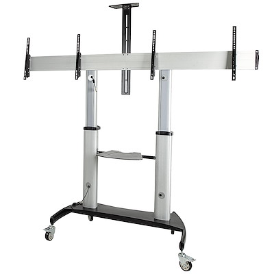 StarTech.com Floor Mounting Mobile TV Stand for 2 x Screen, 60in Screen Size