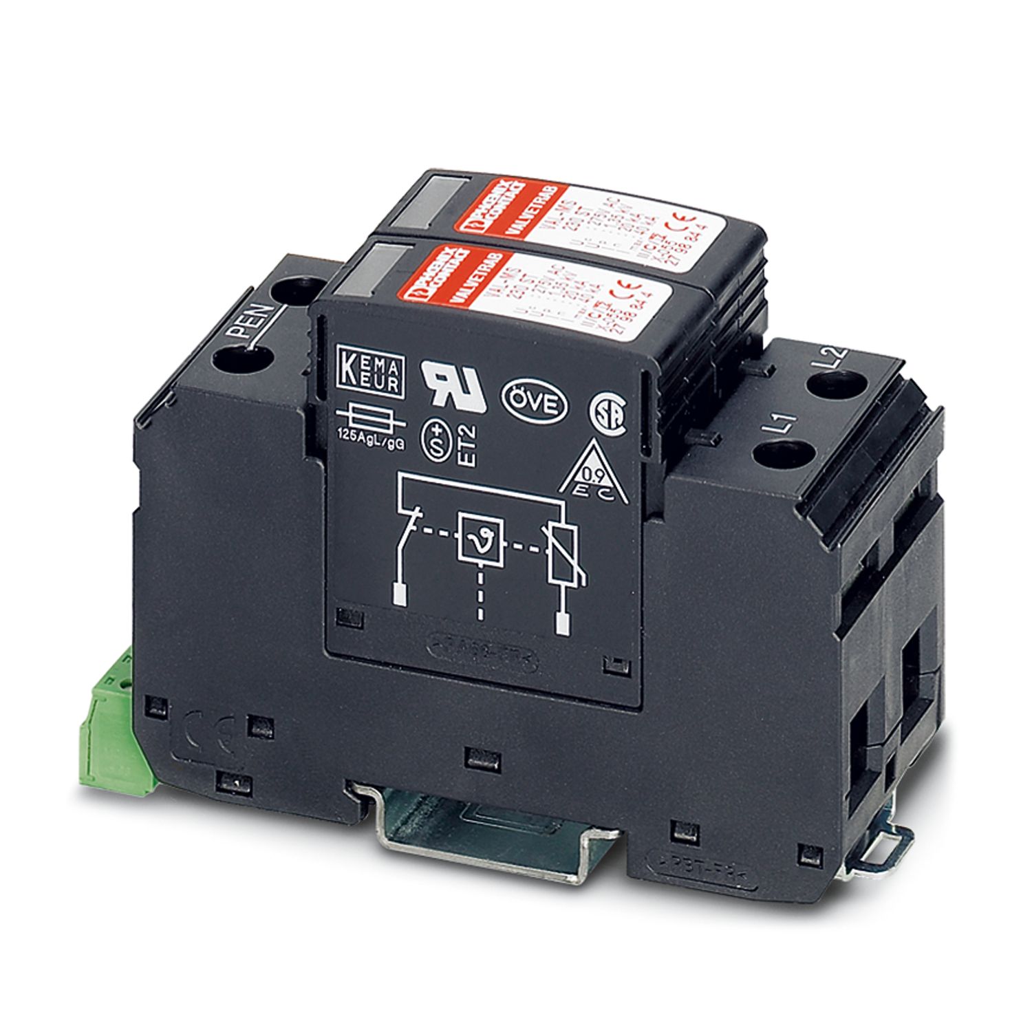 Phoenix Contact 1 Phase Surge Arrester, DIN Rail Mount
