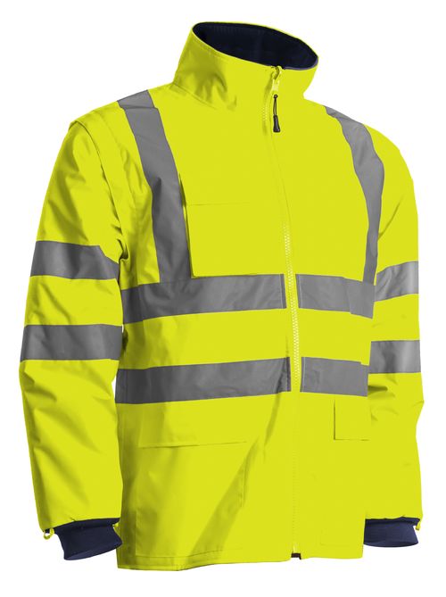7kanym Coverguard KANATA Navy, Yellow Unisex Hi Vis Parka, M