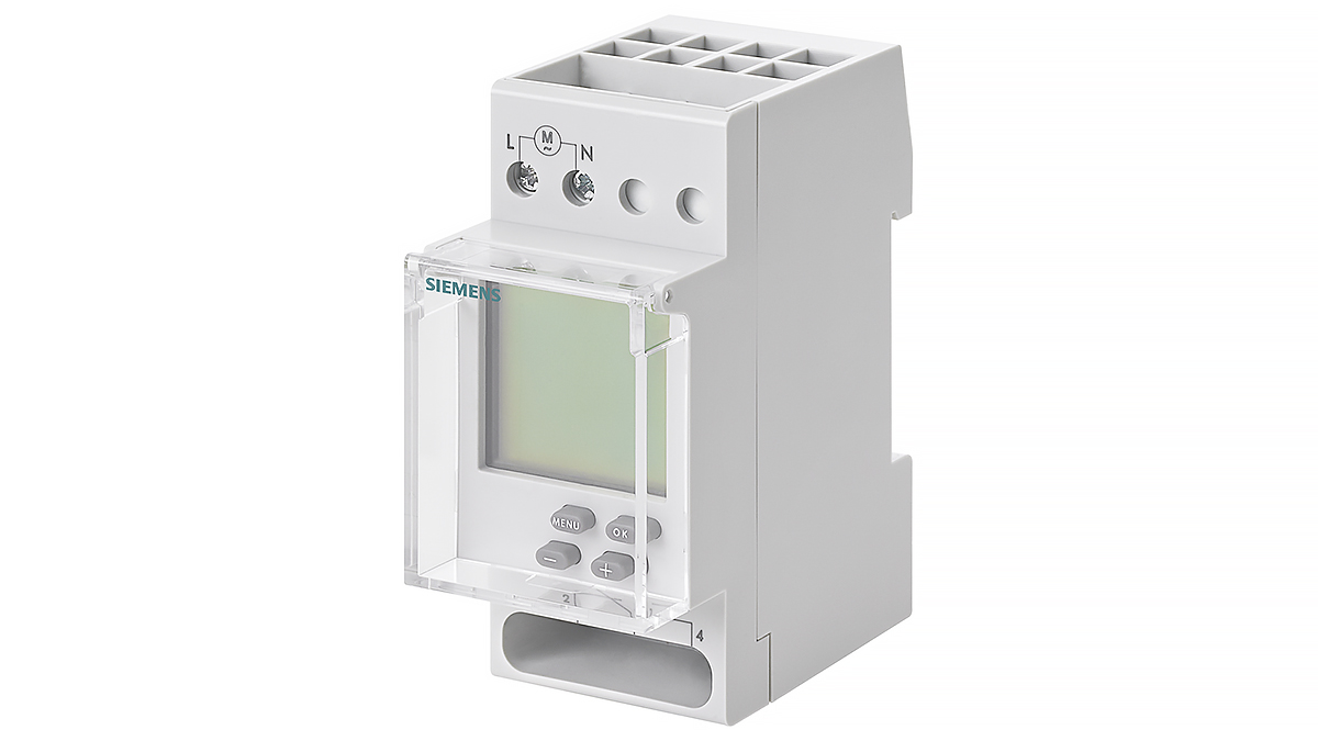 Siemens Digital DIN Rail Time Switch, 1-Channel 230 V ac