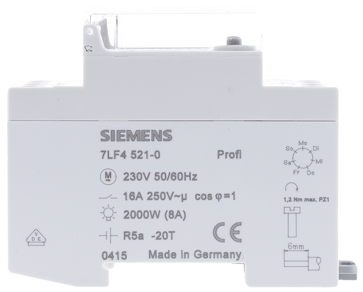 7lf4521-0 Siemens Digital DIN Rail Time Switch, 1-Channel 230 V ac