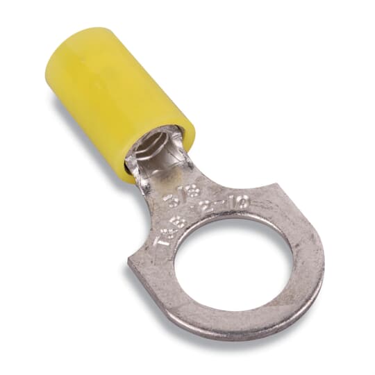 Thomas & Betts, RC363 Insulated Ring Terminal, 10 Stud Size 12 AWG 10 AWG Wire Size, Yellow