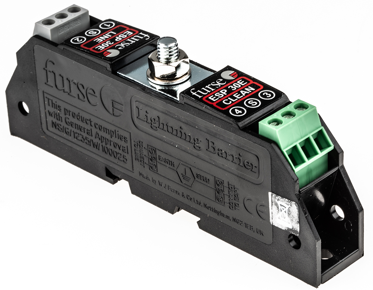 WJ Furse, ESP E Surge Suppressor Unit 36.7V Maximum Voltage Rating 20 kA Maximum Surge Current Twisted Pair Surge