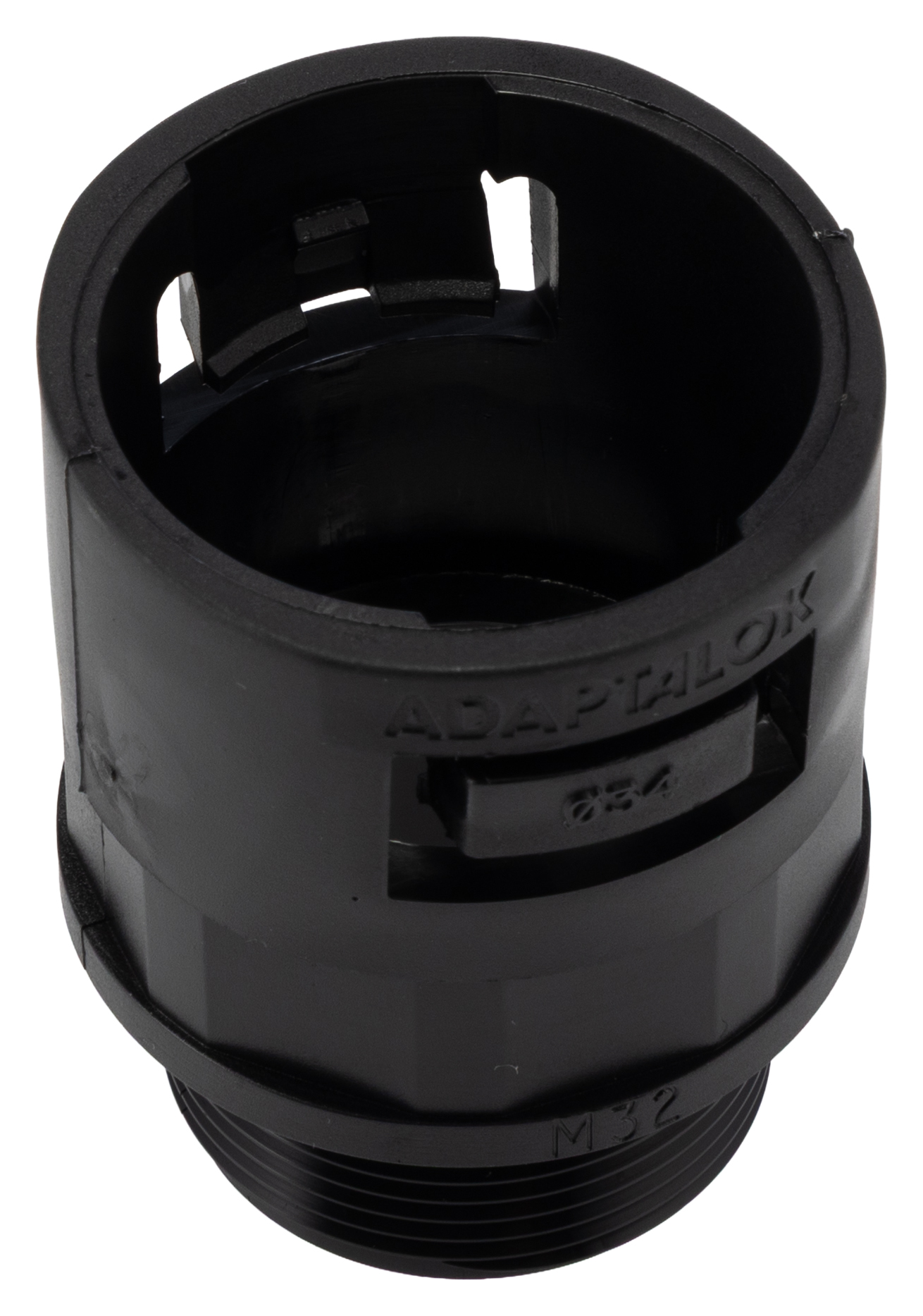 Adaptaflex Fitting Nickel, Conduit Fitting, 34 mm Nominal Size, M32, Polyamide 66, Black IP66 rating
