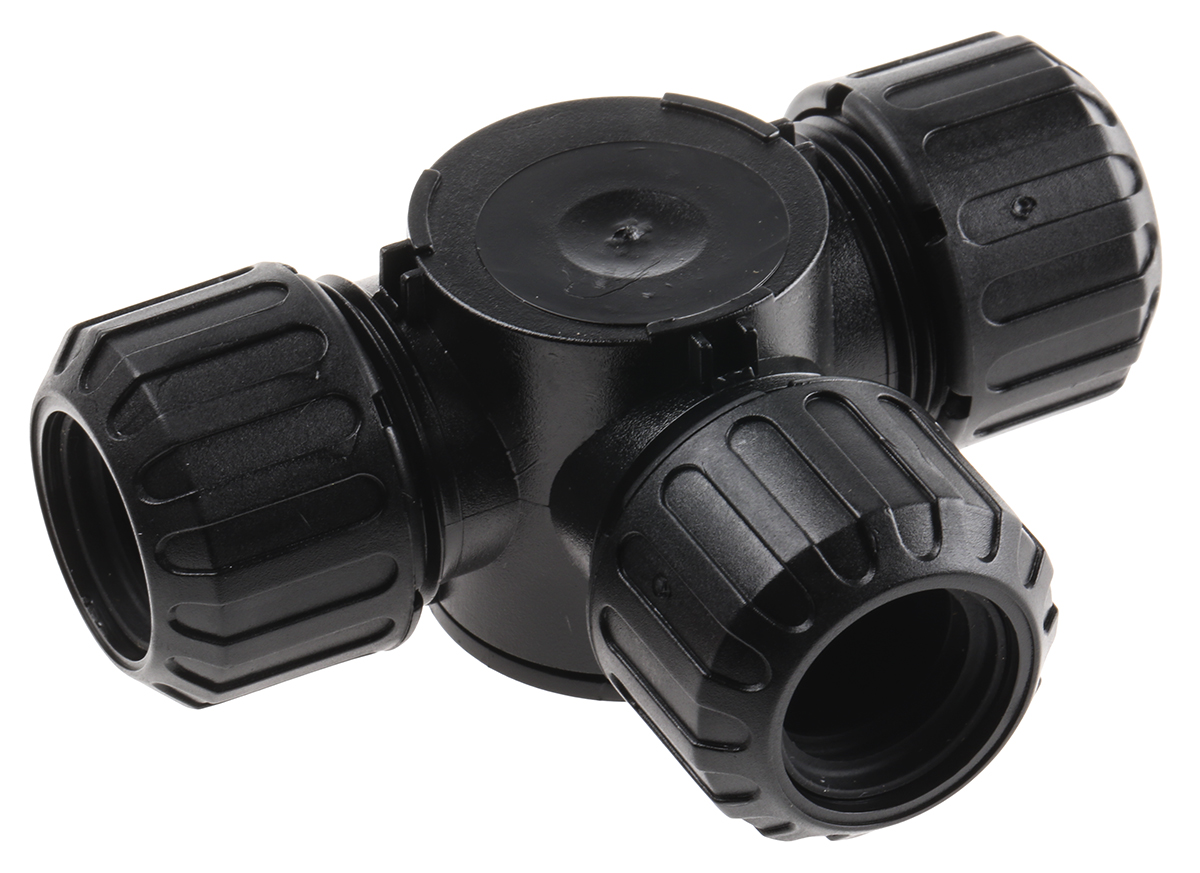 Adaptaflex Black, Conduit Fitting, 16 mm Nominal Size, M16, Polyamide 66, Black IP66, IP67 rating
