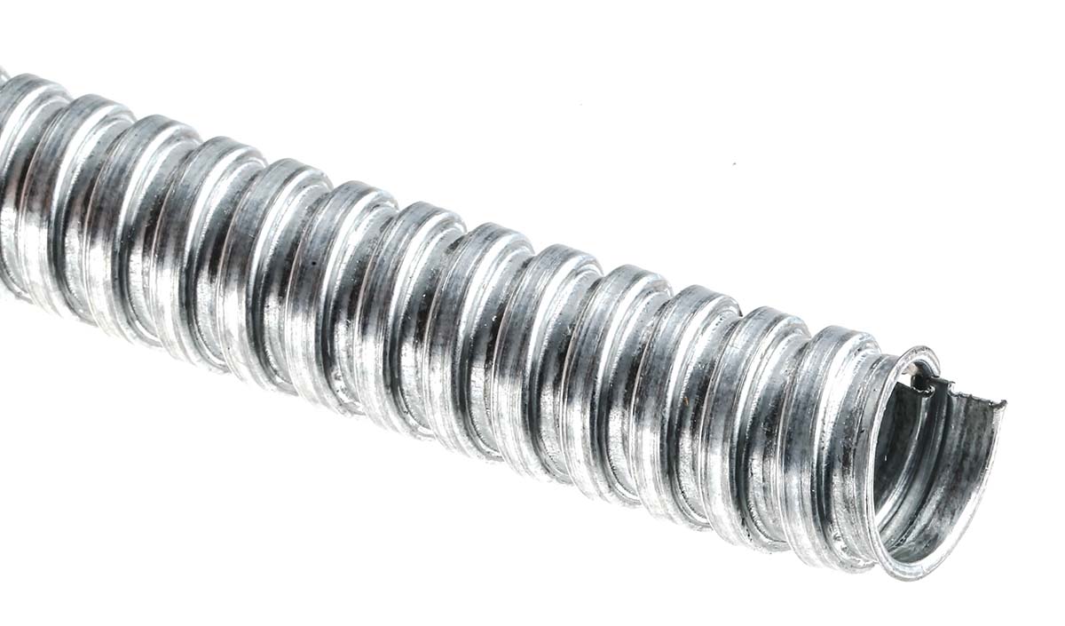Adaptaflex, 16 mm Nominal Diameter, Uncoated, Galvanised Steel, Grey