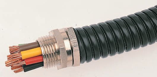Adaptaflex, 12 mm Nominal Diameter, Polyvinyl Chloride, Galvanised Steel, Black