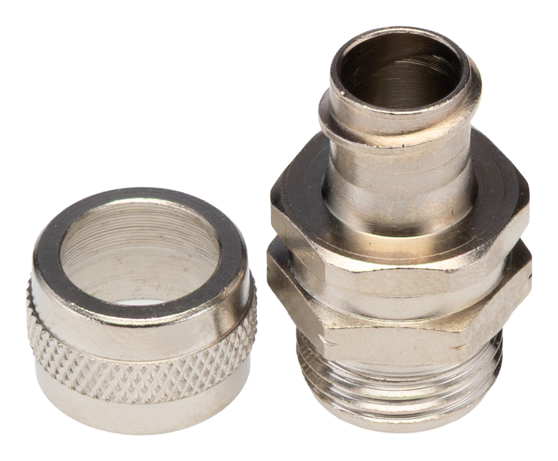 Adaptaflex Fitting Nickel Plated Brass, Conduit Fitting, 12 mm Nominal Size, PG9, Brass, Silver IP54 rating