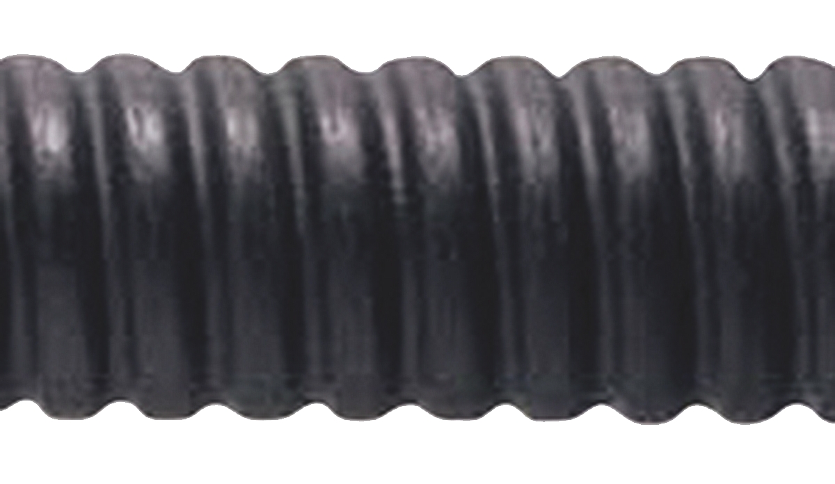 Adaptaflex, 20 mm Nominal Diameter, Polyvinyl Chloride, Galvanised Steel, Black