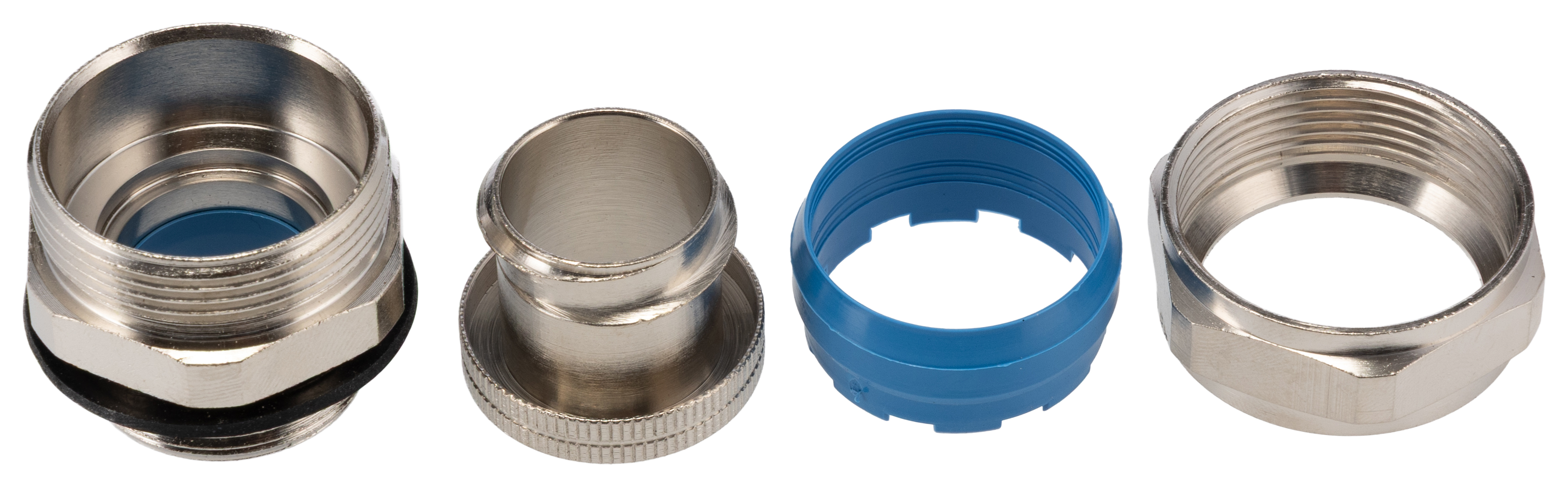 Adaptaflex Fitting Nickel Plated Brass, Conduit Fitting, 25 mm Nominal Size, PG21, Brass, Silver IP65 rating