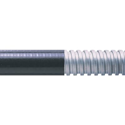 Adaptaflex, 12 mm Nominal Diameter, Polyvinyl Chloride, Galvanised Steel, Black