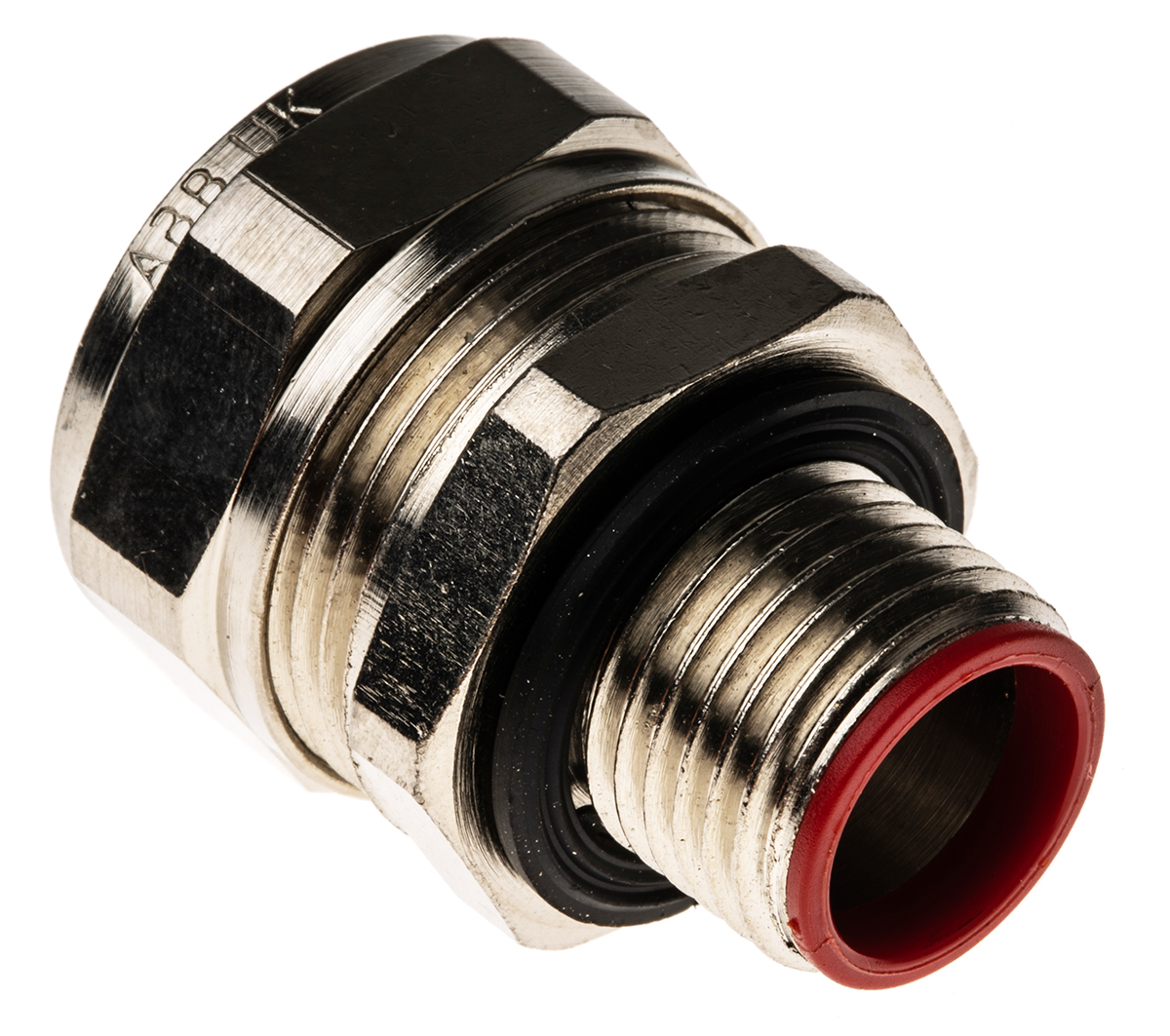 Adaptaflex Nickel Plated, Conduit Fitting, 16 mm Nominal Size, M16, Brass, Silver IP68, IP69K, IP67, IP66 rating