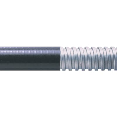 Adaptaflex, 20 mm Nominal Diameter, Polyvinyl Chloride, Galvanised Steel, Black
