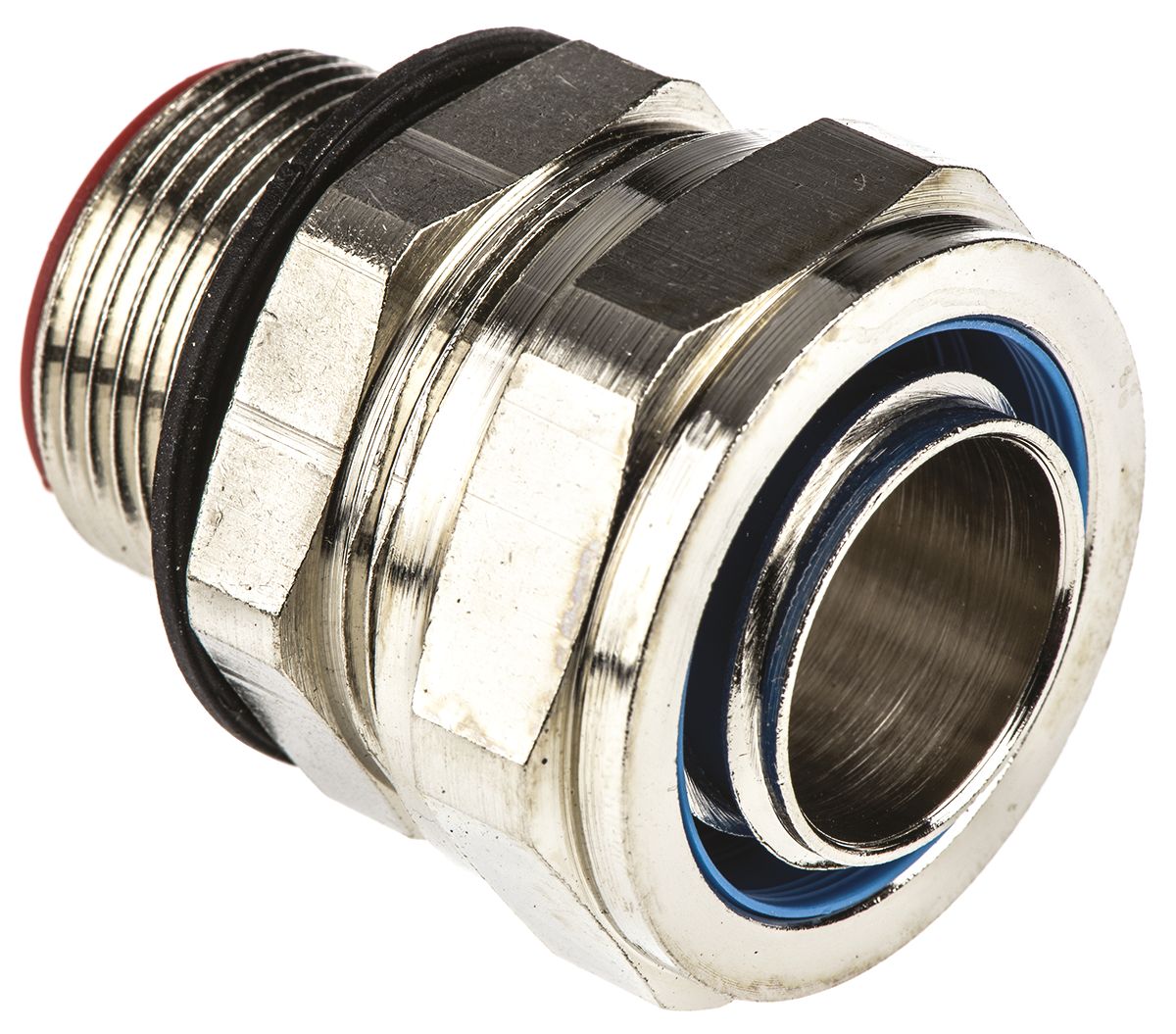 Adaptaflex Nickel Plated, Conduit Fitting, 25 mm Nominal Size, M25, Brass, Silver IP66, IP68, IP67, IP69K rating