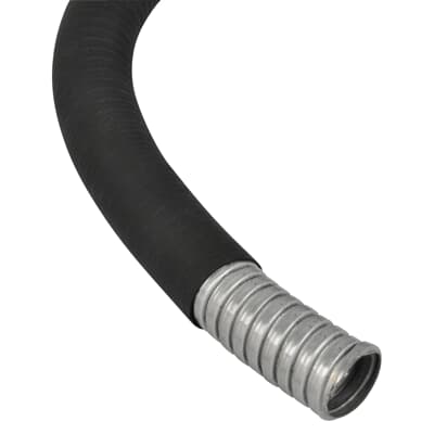 Adaptaflex, 20 mm Nominal Diameter, Thermoplastic Rubber Extreme Temperature, Galvanised Steel, Black