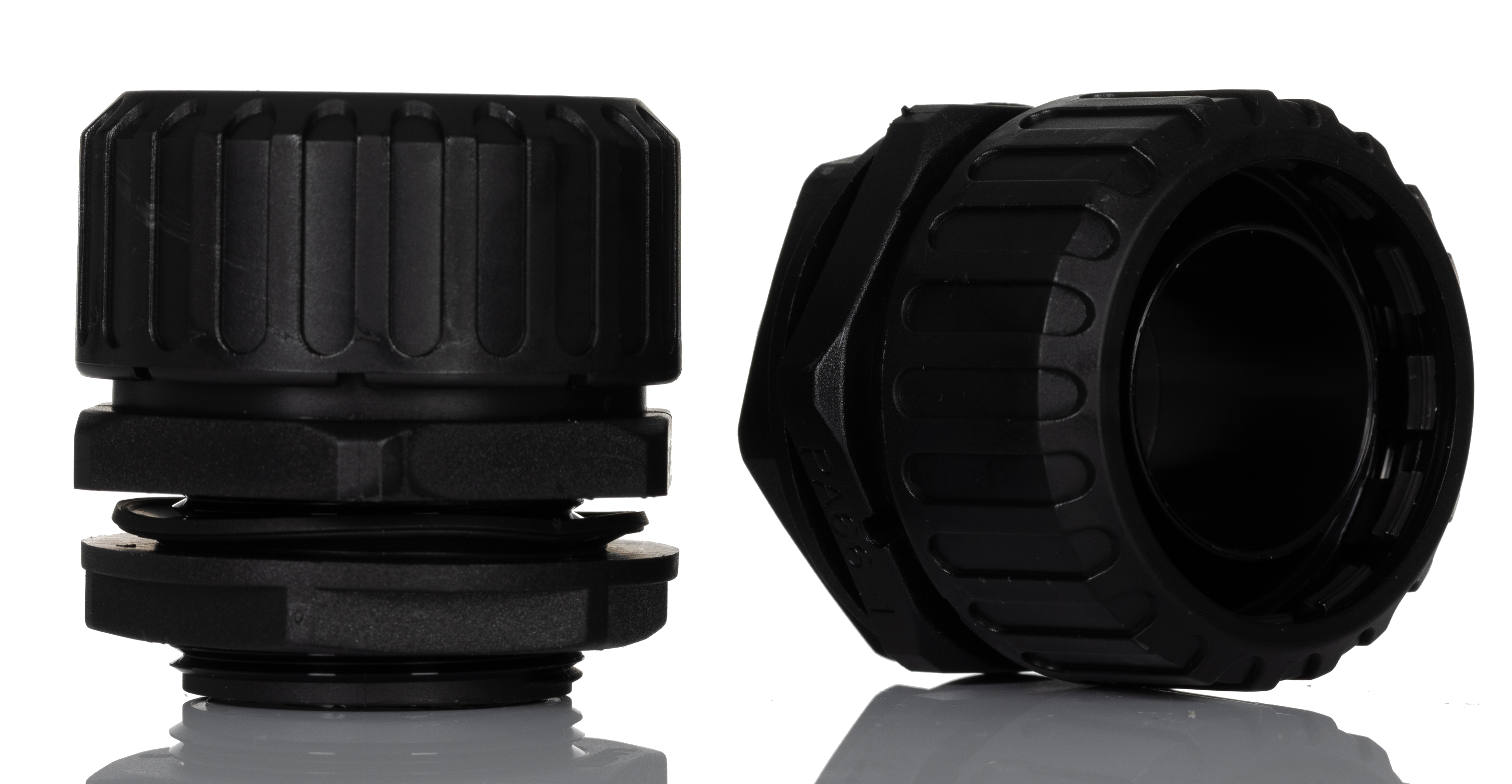 Adaptaflex Non-Metallic System Black, Conduit Fitting, 32 mm Nominal Size, M32, Polyamide 66, Black IP65 rating