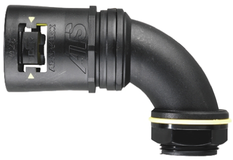 Adaptaflex Fitting, Conduit Fitting, 16 mm Nominal Size, M16, Polyamide 66, Black IP68, IPX8, IP69K, IP6X rating