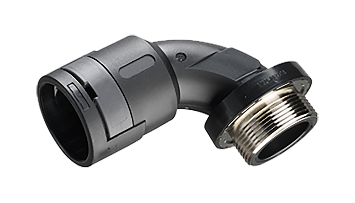 Kopex Nickel (Thread), Conduit Fitting, 20 mm Nominal Size, 20 mm, Nylon 12, Black IP68 rating
