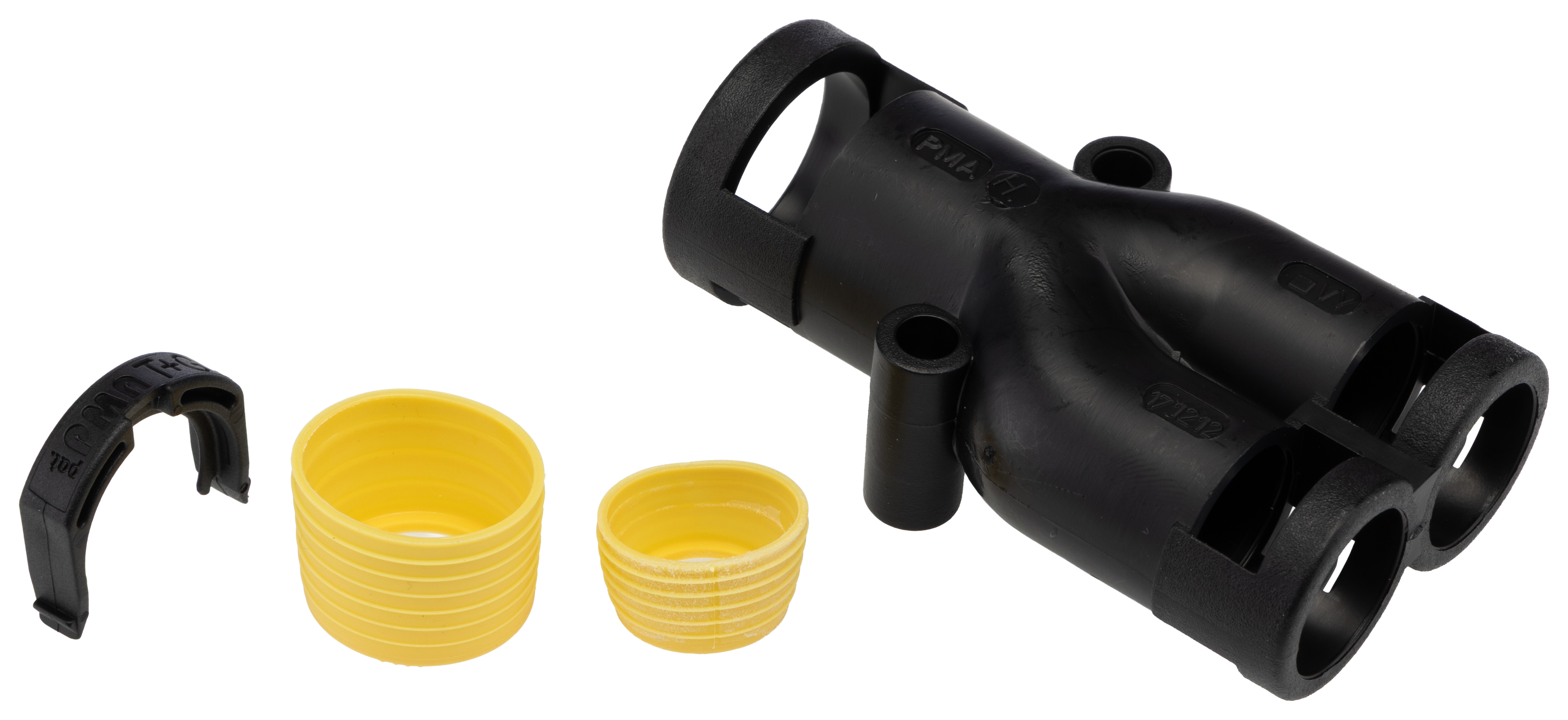 Kopex Nickel (Thread), Conduit Fitting, 17 mm Nominal Size, 2 x M5, Nylon 12, Black IP68 rating