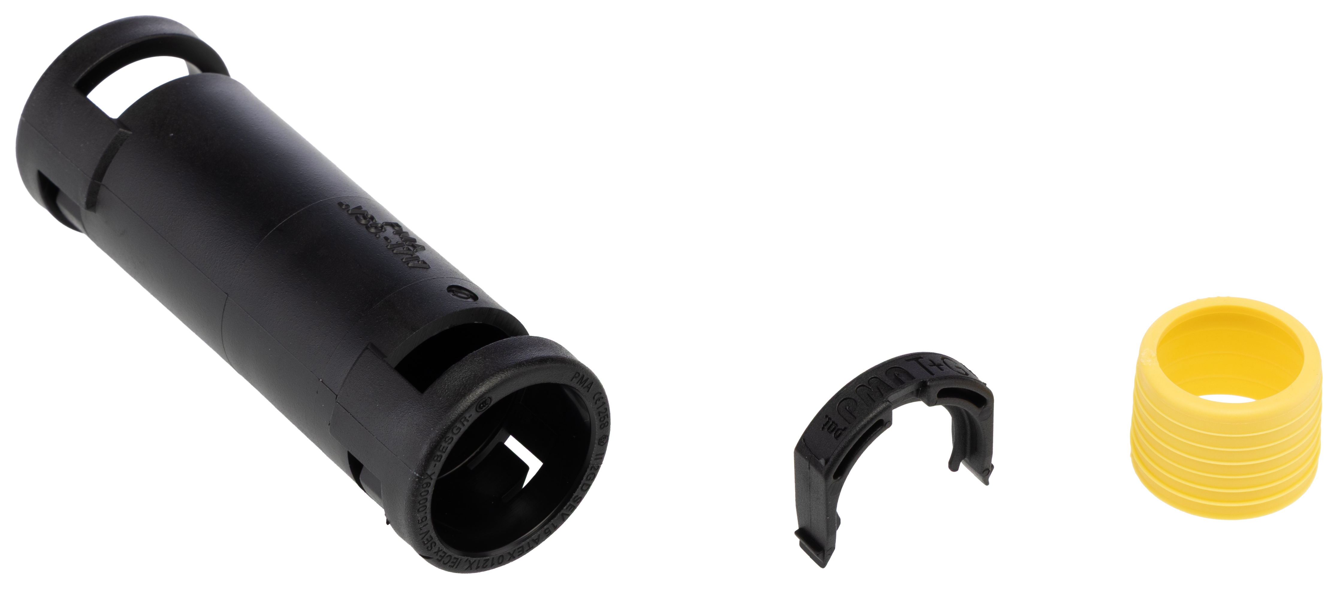 Kopex Nickel (Thread), Conduit Fitting, 17 mm Nominal Size, 20 mm, Nylon 12, Black IP68 rating