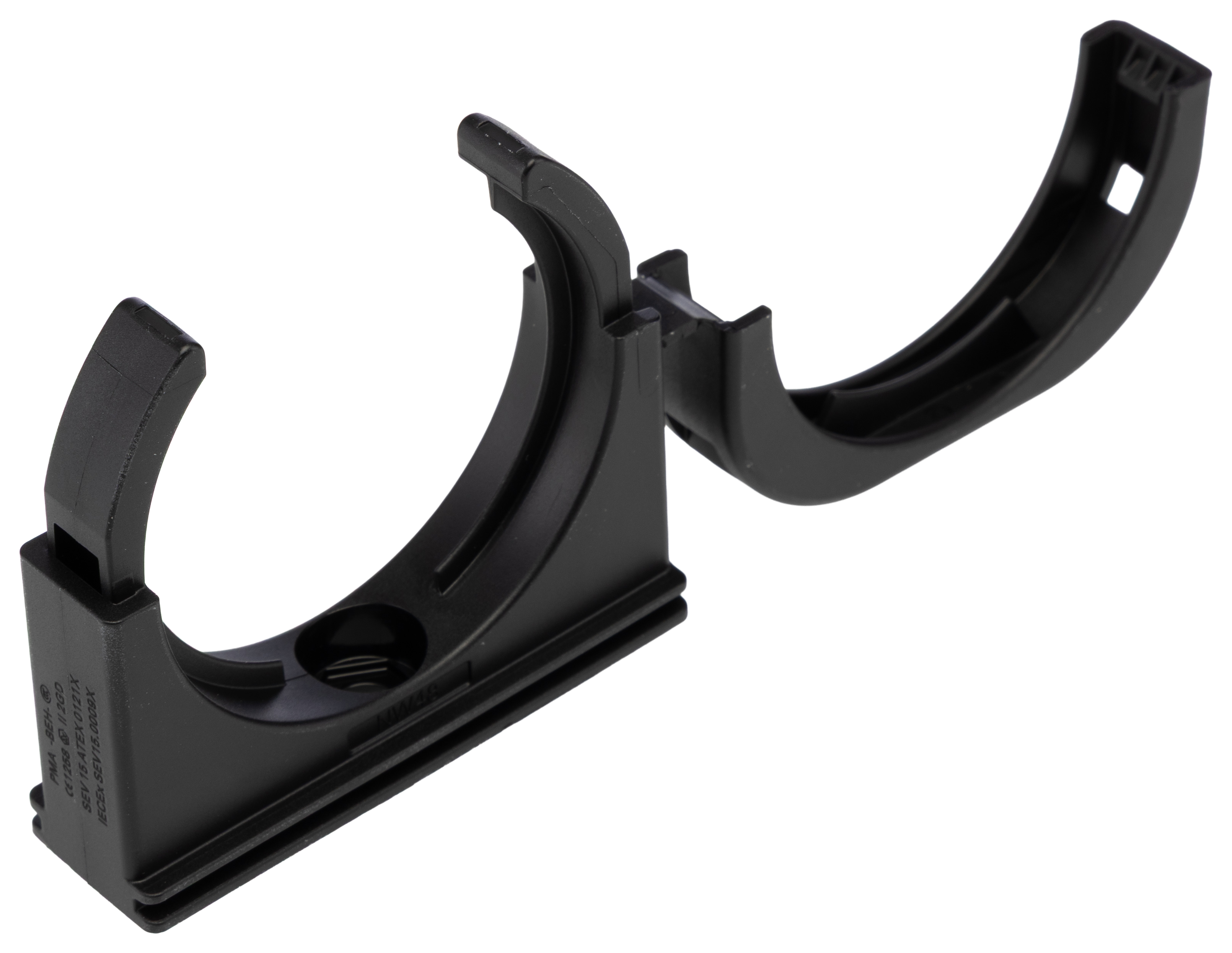 Kopex Conduit Clip Nickel (Thread), Conduit Fitting, 50 mm Nominal Size, Nylon 12, Black IP68 rating