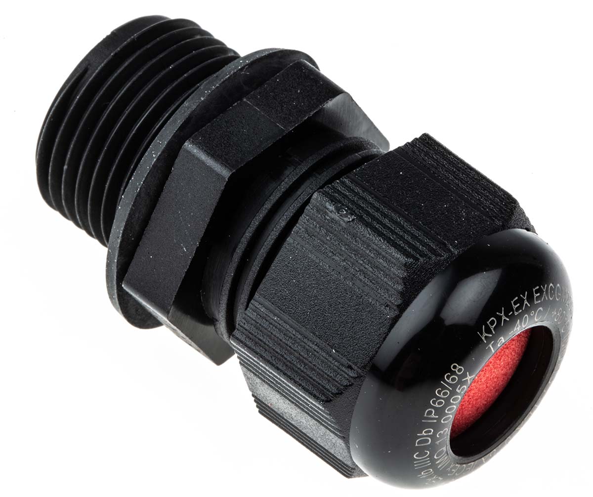 Kopex-EX CGM Series Black Nylon Cable Gland, M20 Thread, 6 mm min., 12 mm max., IP68, IP66