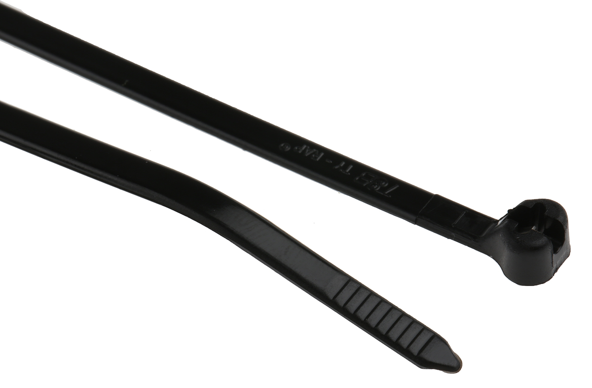Thomas & Betts Cable Tie, Weather Resistant, 284 mm x 3.71mm, Black Polyamide 66