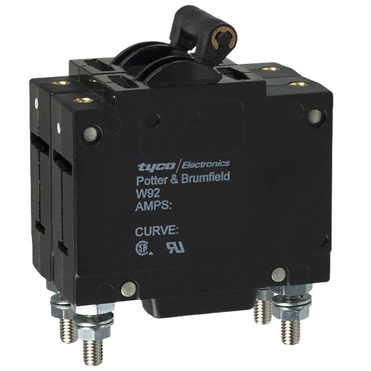 TE Connectivity W92 W92 Circuit Breaker - 2-Pole, Panel Mount, 50A Current Rating, 5000 A, 277V