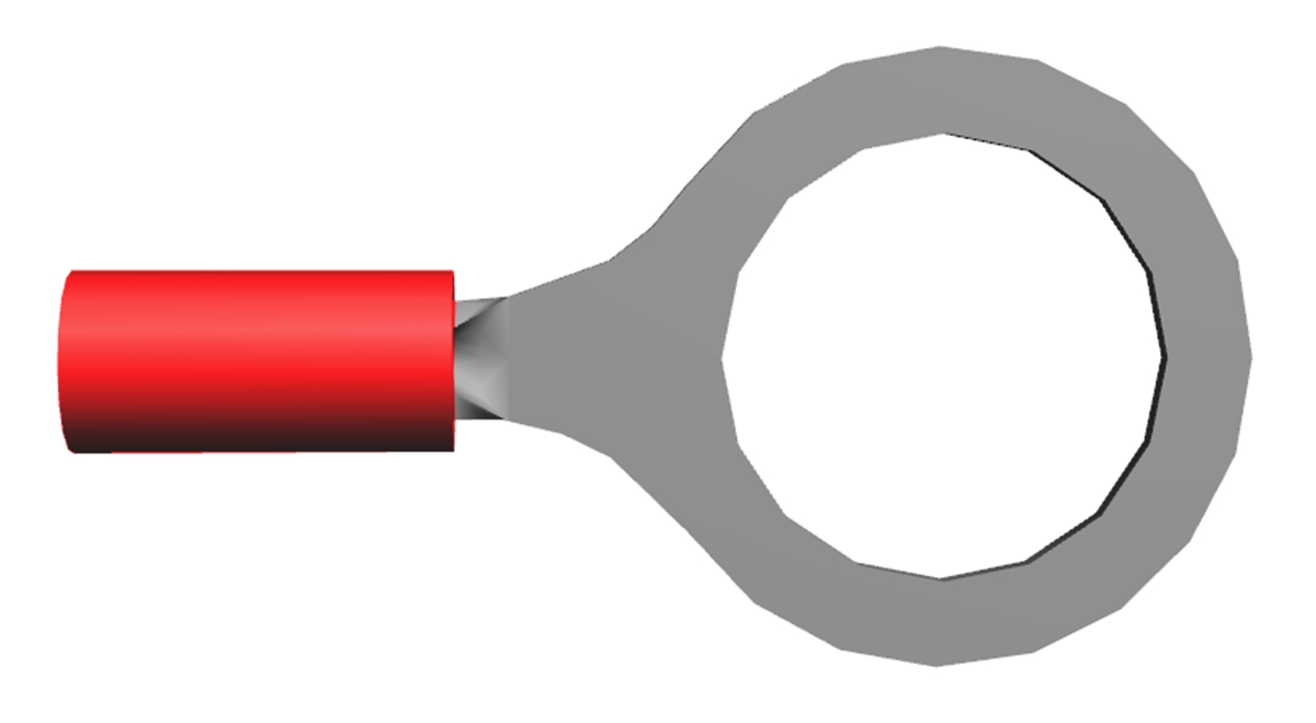 TE Connectivity, PIDG Insulated Ring Terminal, M12 Stud Size 22 AWG 16 AWG Wire Size, Red