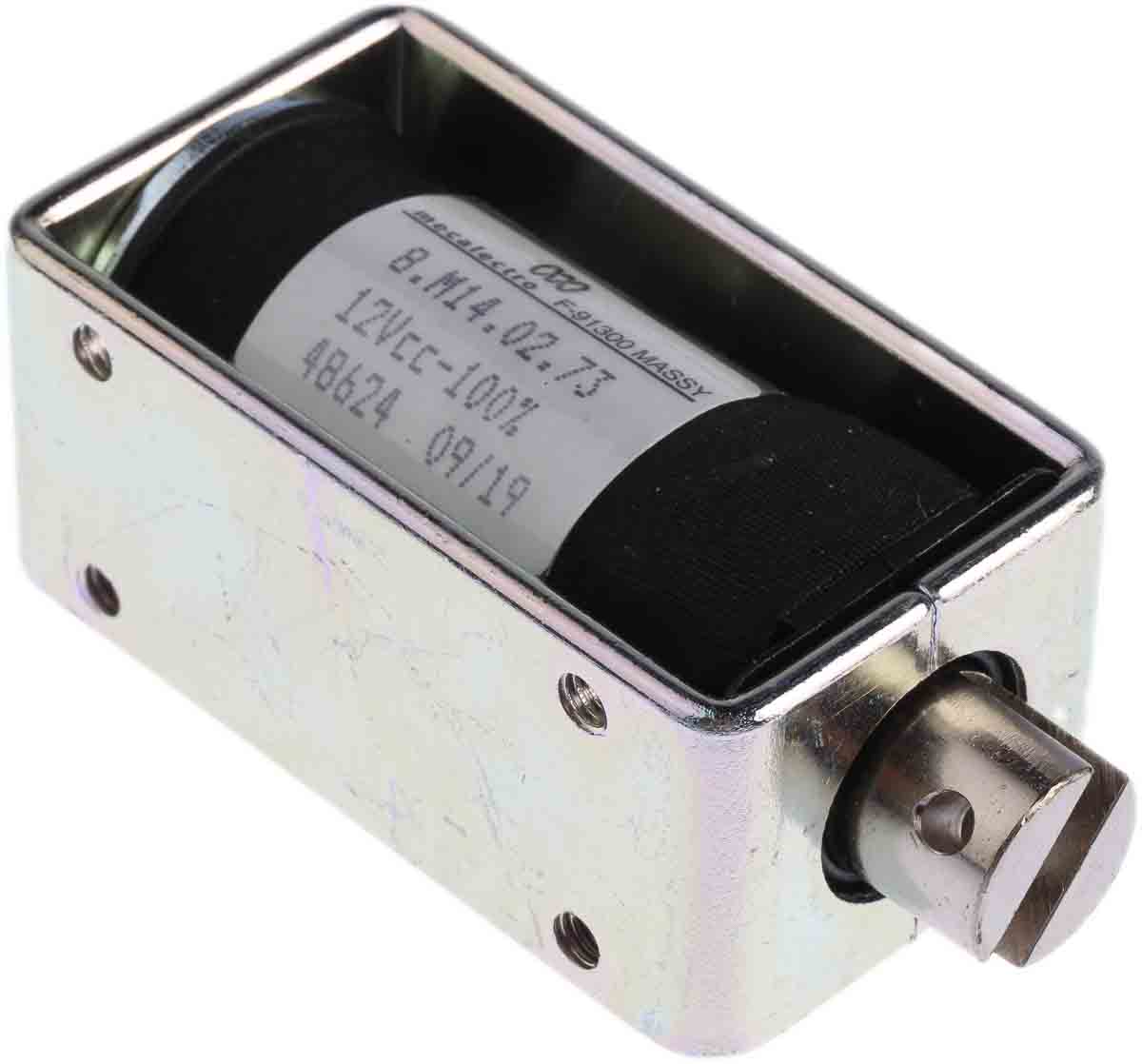 Mecalectro 8.M14.02.73 Linear Solenoid, 12V dc 57.7 mm 32mm 25.4 mm