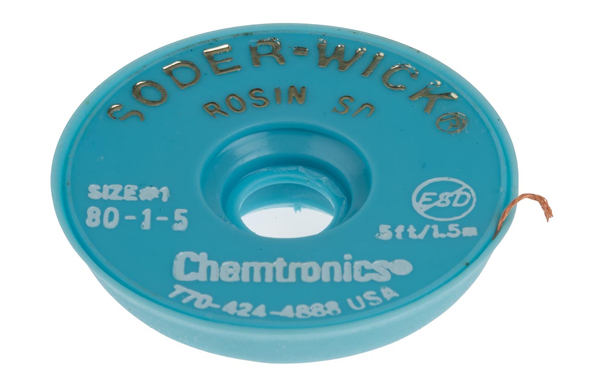 Chemtronics 1.5 m Lead Free No Clean De-Soldering Braid, Width 0.8 mm