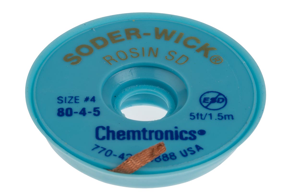 Chemtronics 1.5 m Lead Free No Clean De-Soldering Braid, Width 2.8 mm
