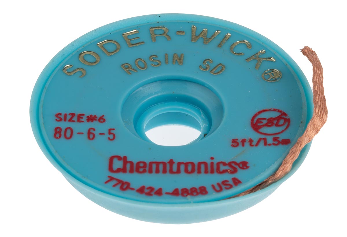 Chemtronics 1.5 m Lead Free No Clean De-Soldering Braid, Width 5.3 mm