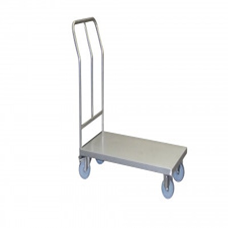 FIMM 1 Stainless Steel 2 Fixed + 2 Swivel with Brake Trolley, 1000 mm, 200 kg Load, 518 mm