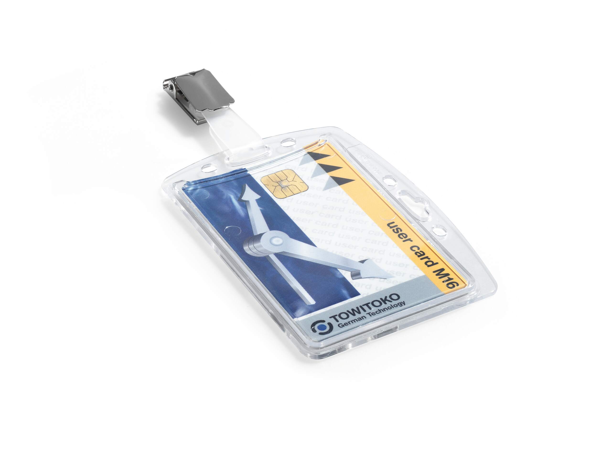 8005-19 Durable Transparent Acrylic Badge Holder with Clip Badge Reel