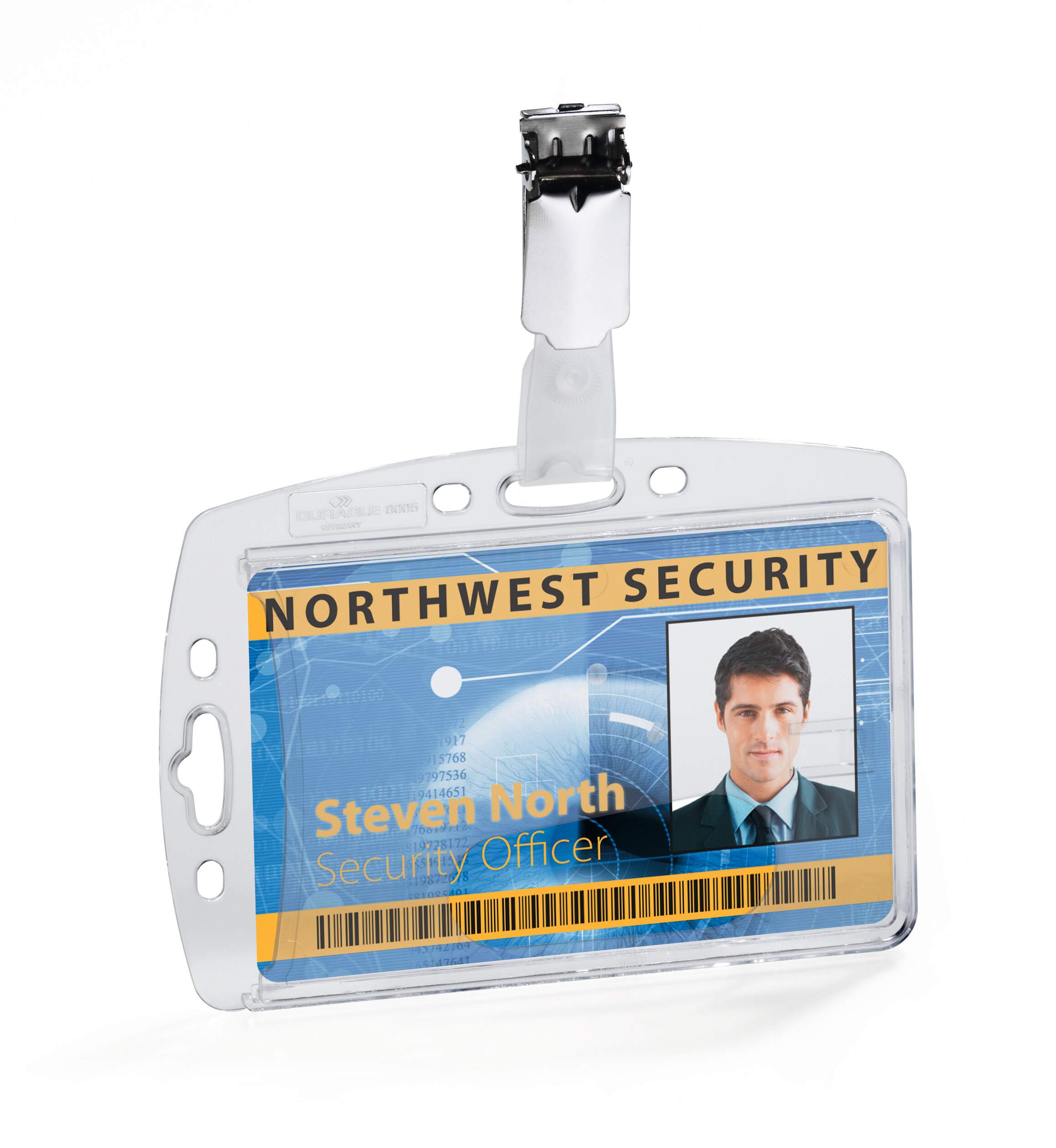8005-19 Durable Transparent Acrylic Badge Holder with Clip Badge Reel