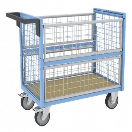 FIMM 1 Steel 2 Fixed + 2 Swivel with Brake Trolley, 985 mm, 500 kg Load, 565 mm