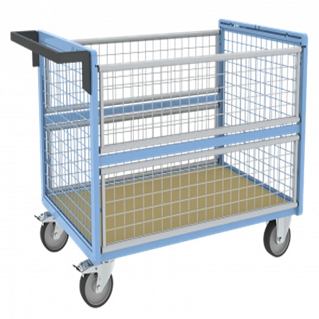 FIMM Steel 2 Fixed + 2 Swivel with Brake Trolley, 1185 mm, 500 kg Load, 765 mm