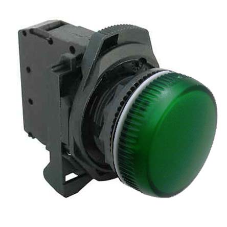 Allen Bradley, 800F, Panel Green LED Pilot Light, 22 mm Cutout, IP66, Round, 24V ac/dc