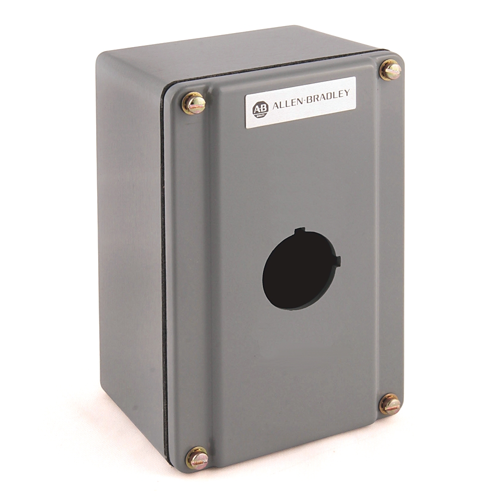 Allen Bradley Grey Plastic 800T Push Button Enclosure - 1 Hole 30 mm Diameter