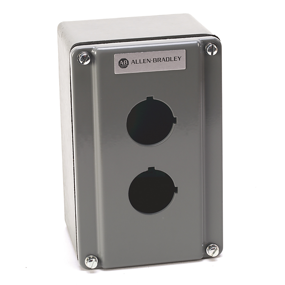 Allen Bradley Grey Plastic 800T Push Button Enclosure - 2 Hole 30 mm Diameter