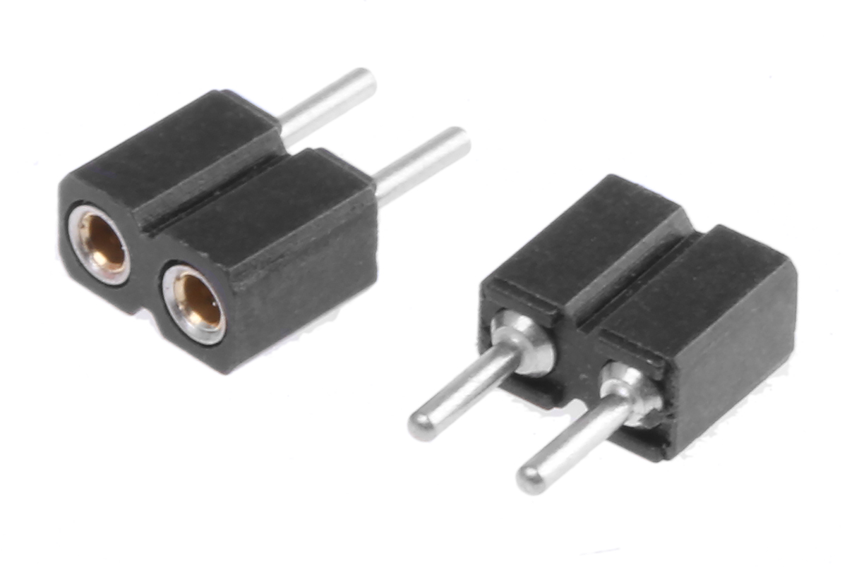2 Way Preci-Dip Straight Through Hole 2.54 mm Pitch SIL Socket 100 V ac, 150V dc, Solder, 3A